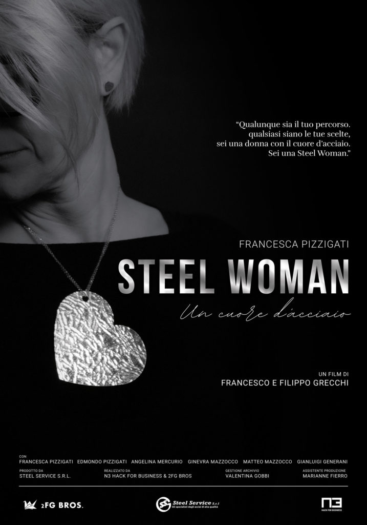 Locandina del cortometraggio Steel Woman in finale a FilmI,mpresa 2023.