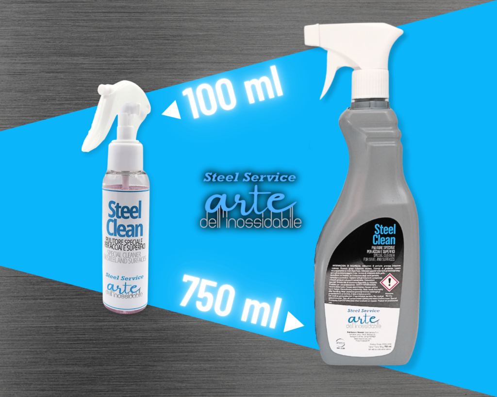Steel Clean doppio formato 100 e 750 ml