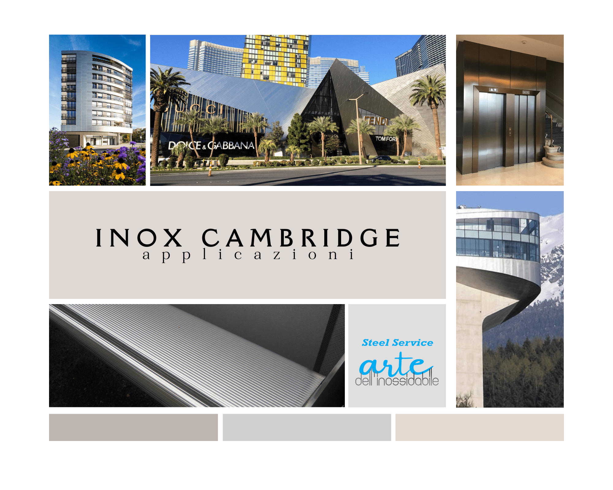 Facciate, design e ascensori in acciaio inox CAMBRIDGE